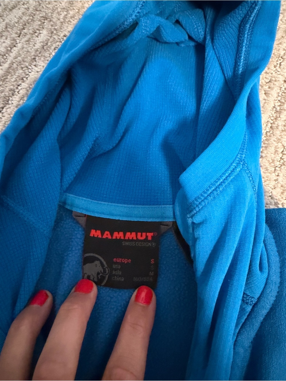 Mammut Women's Bright Blue Hooded Fleece Jacket - Picture 2 of 2
